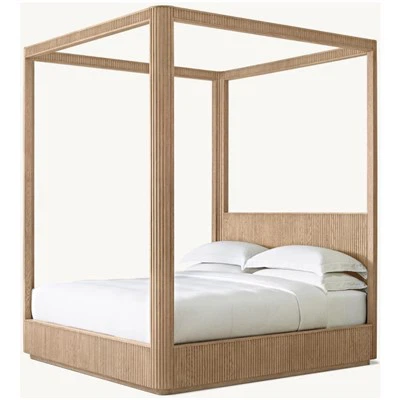 Cama con dosel moderna de madera